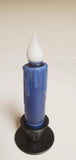 Country Primitive Navy Blue Led Timer Taper Candle 4.5"