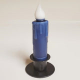 Country Primitive Navy Blue Led Timer Taper Candle 4.5"