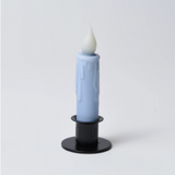 Country Primitive Light Blue Timer Taper LED Candle 4.5"