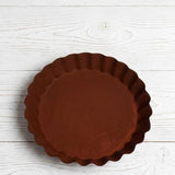 Rusty Metal Fluted Candle Pan 4"