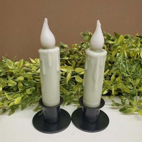 Sage Green Taper Candles with Timer