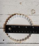 Country Farmhouse White Metal Fluted Candle Pan 4"