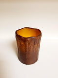 Primitive 4" Burnt Mustard Drip Timer Pillar Candle