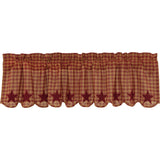 Burgundy Star Scalloped Valance