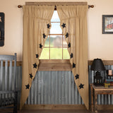 Burlap Black Stencil Stars Prairie Swags