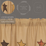 Stratton Burlap Applique Star Valance