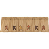 Stratton Burlap Applique Star Valance