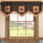 Country Primitive Patriotic Patch Star Block Valance Pleated