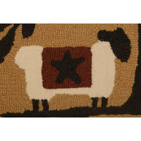 Heritage Farms Sheep and Star Hooked Pillow 14x22