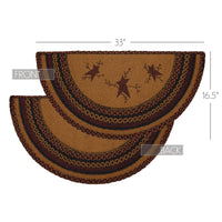 Heritage Farms Star & Pip Half Circle Braided Rug Slice