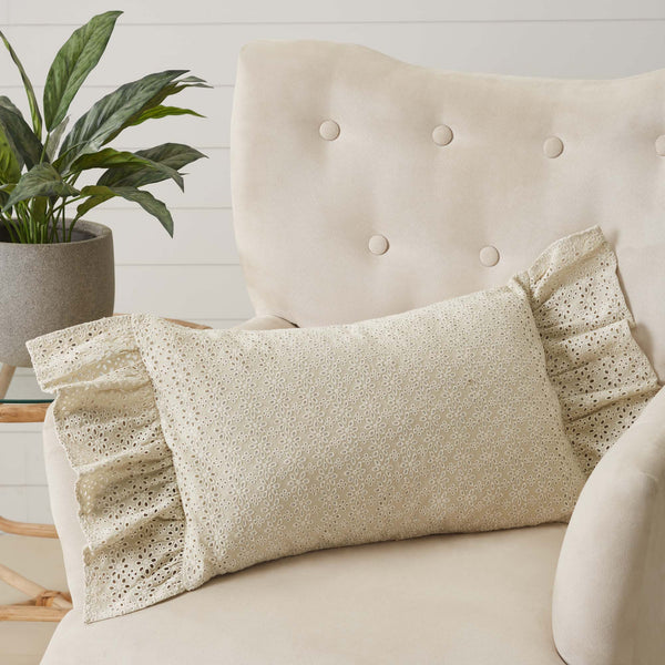 Camilia Eyelet Pillow 14x22