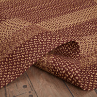 Burgundy Tan Jute Rug Rectangle 60x96