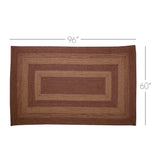 Burgundy Tan Jute Rug Rectangle 60x96