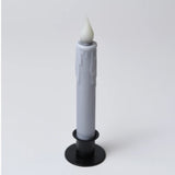 Country Primitive Gray Led Timer Taper Candle 7"