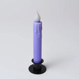 Country Primitive Lavender Purple Led Timer Taper Candle 7"