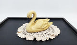 Primitive 8.5" Vintage Bent Neck Resin Swan
