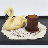 Primitive 8.5" Vintage Bent Neck Resin Swan