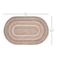 Natural & Cream Jute Rug Oval 60x96