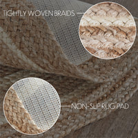 Natural & Cream Jute Rug Oval 60x96
