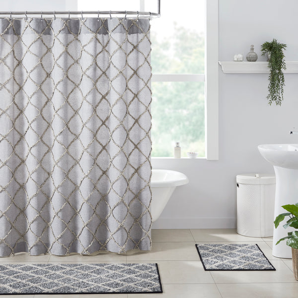 Frayed Lattice Shower Curtain