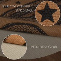 Farmhouse Stencil Stars Jute Rug Oval 60x96