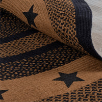 Farmhouse Stencil Stars Jute Rug Oval 60x96