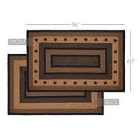 Farmhouse Jute Rug Stencil Stars Rectangle 60x96