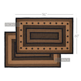 Farmhouse Jute Rug Stencil Stars Rectangle 60x96