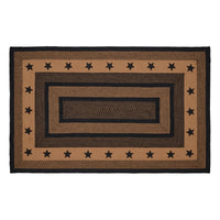 Farmhouse Jute Rug Stencil Stars Rectangle 60x96