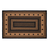 Farmhouse Jute Rug Stencil Stars Rectangle 60x96