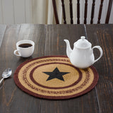 Potomac Stencil Star Braided Jute Trivet  15" Round