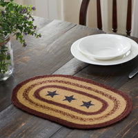 Potomac Stencil Stars Braided Jute Placemat 10x15