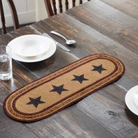 Potomac Stencil Star Braided Jute Table Runner 8.5x24