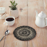 Sawyer Mill Black Braided Trivet 8" Round