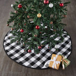 Country Farmhouse Annie Black White Check Christmas Tree Skirt