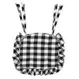 Annie Buffalo Check Black Ruffled Chair Pad