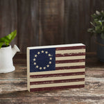 Colonial American Flag Wooden Sign