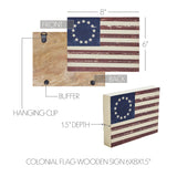 Colonial American Flag Wooden Sign