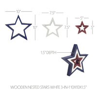 Primitive Patriotic Wooden Nested Stars