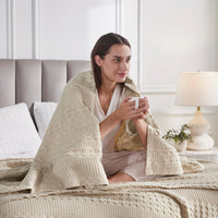 Waffle Weave Natural Throw 50x60