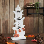 Country Primitive Wooden Ghost Stack BOO Shelf Sitter