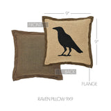 Raven Harvest Raven Pillow 9"x9"