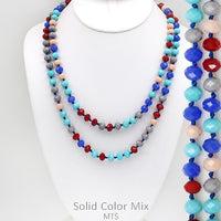 Multi Colored Faceted Beaded Necklace 60"