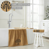 Black and Tan Willow Tree Bath Towels