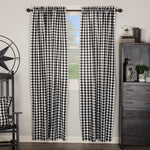 Country Farmhouse Annie Black Check Curtain Panels