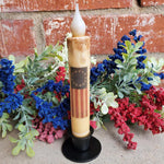 Primitive 7 Inch Betsy Ross Flag Timer Taper Candle