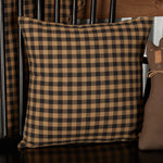 Country Primitive Black Check Fabric Pillow 16x16