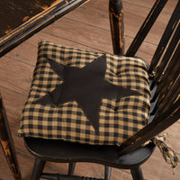 Country Primitive Black Star Chair Pad