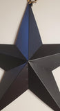 Rustic Primitive 12" Metal Barn Star Black