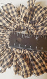 Country Primitive Black Gingham Homespun Taper Candle Ring Mini Rag Wreath